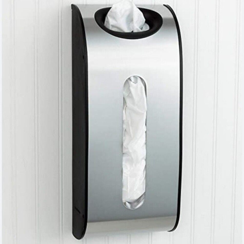 Wall-Mount Kitchen Towel Dispenser - Silver and Black